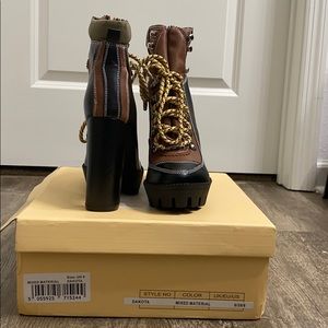 Heeled hiker boots